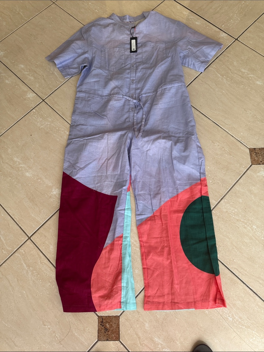THE KIT ISSA JUMPSUIT LILAC CUT PAPER IN LIGHT COTTON SLUB - Picture 5 of 8